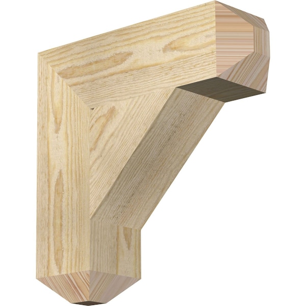 Ekena Millwork Traditional Craftsman Rough Sawn Bracket, Douglas Fir, 4"W x 14"D x 14"H BKT04X14X14TRA04RDF - main